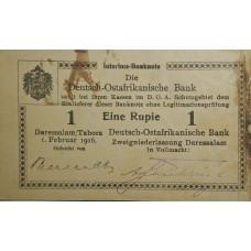 Bancnota de colectie 1RUPIE  - GERMANIA [ ocupatie in Africa ] din anul 1916