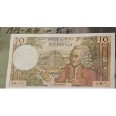 Bancnota de  colectie 10 franci din anul  1973 