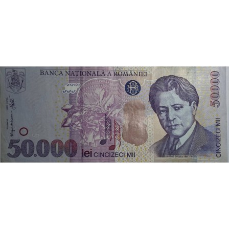 Bancnota de colectie 50.000 lei  din anul 2000 [ VIOARA ] in stare Exceptionala
