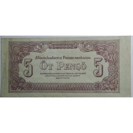 Bancnota de colectie  5 pengo din anul   1944