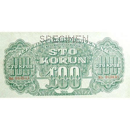 SET DE 3 BANCNOTE SPECIMEN 1944 100 - 500 - 1000 STO KORUN UNC