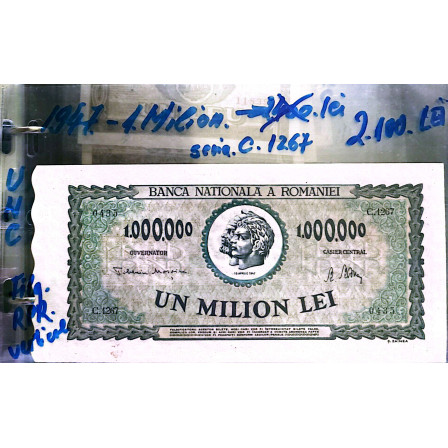 Bancnota de colectie 1.000.000 lei 1947 SERIA C.1267 UNC