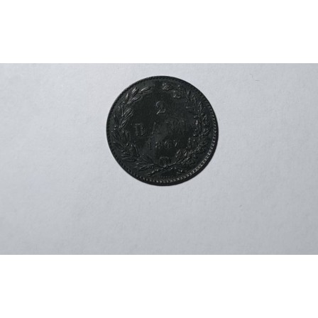 Moneda de colectie 2 Bani ROMANIA anul  1867 Carol  l  UNC