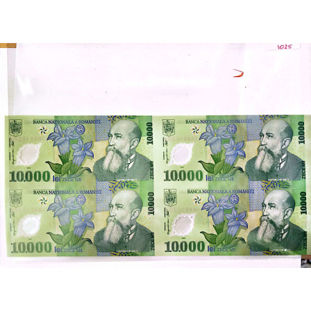 COALA DE 4 BANCNOTE  10.000 LEI DIN ANUL 2000