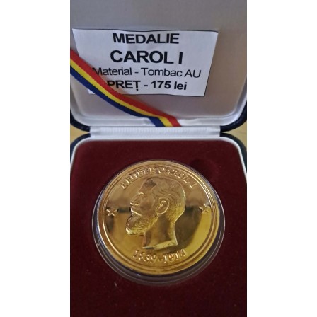 Medalie de colectie Carol l din tombac aurit