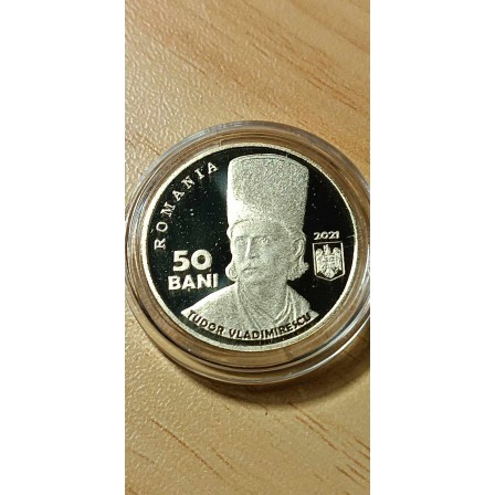 Moneda PROOF de colectie 50 bani 2021  TUDOR VLADIMIRESCU