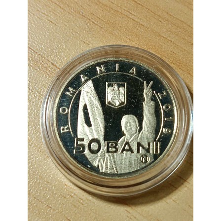 Moneda PROOF de colectie 50 bani 2019 [ REVOLUTIA ROMANA DIN DECEMBRIE 1989 ]